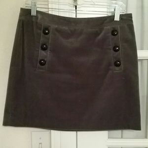 Size 6 Banana Republic gray velvet skirt